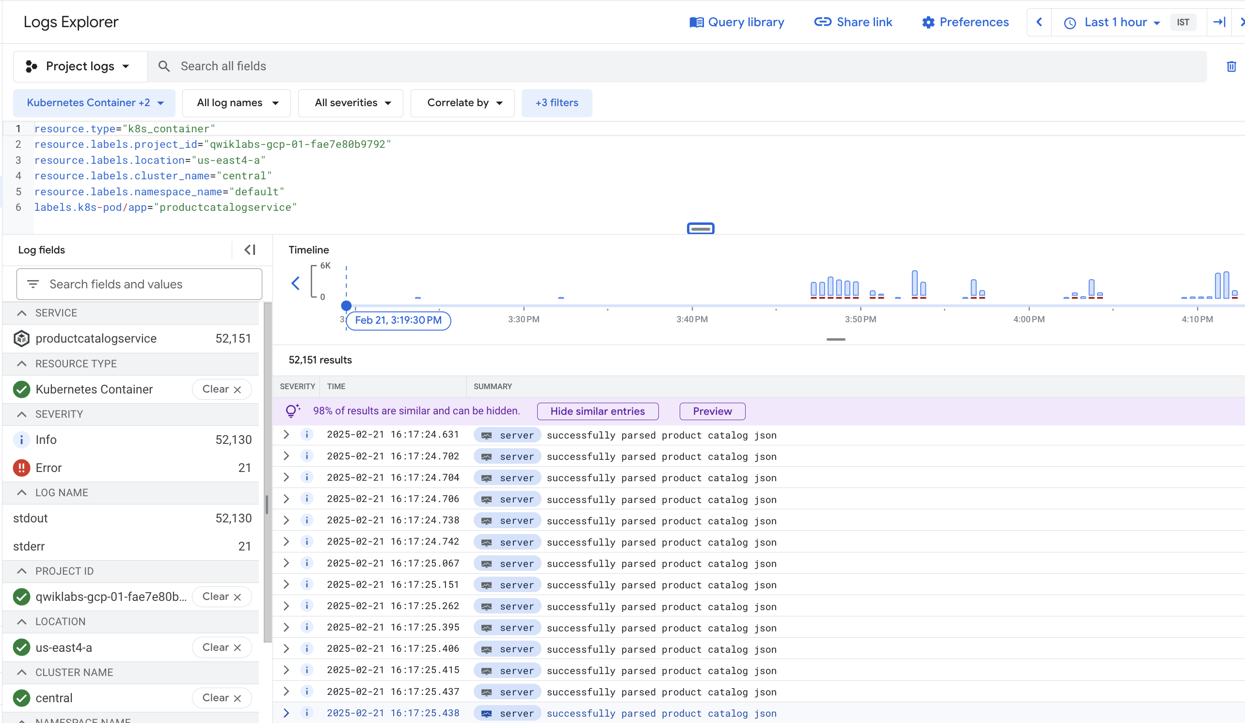 The Query builder page